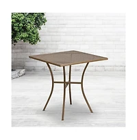 Emma+Oliver Commercial Grade 28" Square Colorful Metal Garden Patio Table