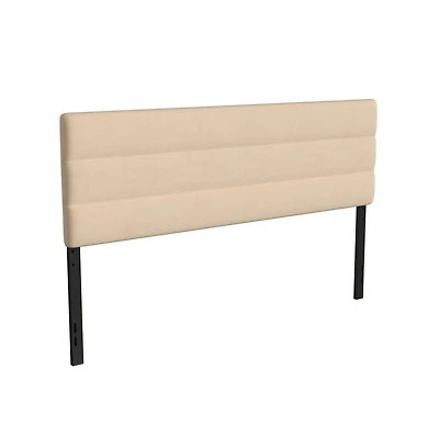 Merrick Lane Coppola King Headboard With Tufted Upholstery And Powder Coated Metal Frame
