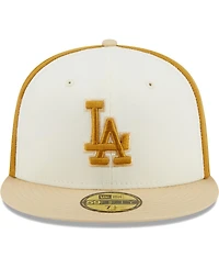 Men's New Era Cream, Gold Los Angeles Dodgers Chrome Anniversary 59FIFTY Fitted Hat
