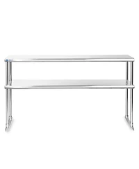 Gridmann Nsf Commercial Stainless Steel Double Overshelf 60" x 12" for Prep & Work Table