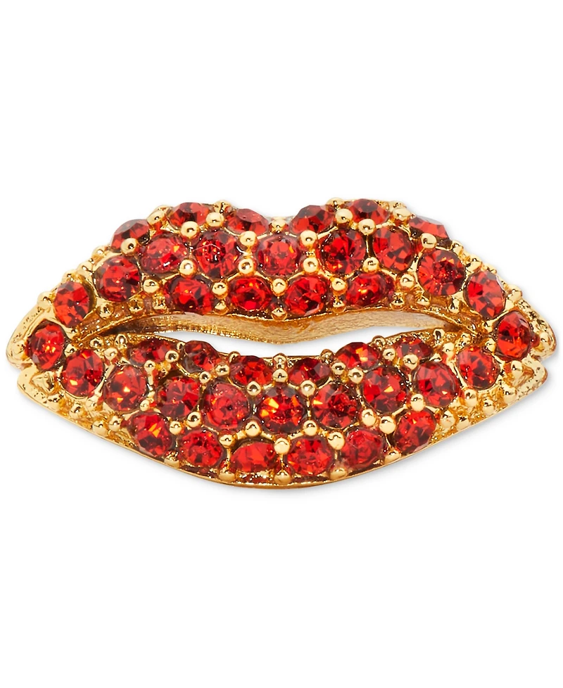 Kate Spade New York Gold-Tone Crystal Lip Stud Earrings