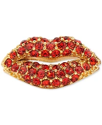 Kate Spade New York Gold-Tone Crystal Lip Stud Earrings