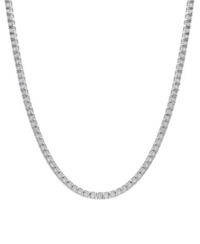 Mens Diamond 24 Tennis Necklace In Sterling Silver