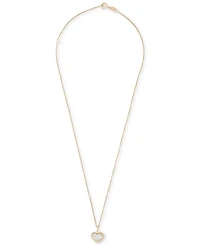 Mother of Pearl Heart Pendant Necklace in 14k Gold-Plated Sterling Silver, 16" + 2" extender