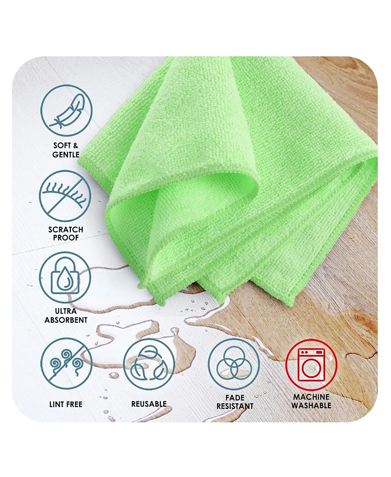 Hearth & Harbor Super Soft Multipurpose Microfiber Washcloth Towels - 12 Pack