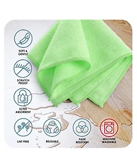 Hearth & Harbor Super Soft Multipurpose Microfiber Washcloth Towels - 12 Pack
