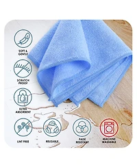 Hearth & Harbor Super Soft Multipurpose Microfiber Washcloth Towels - 12 Pack