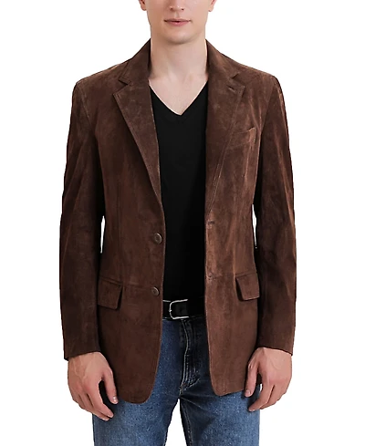 Bgsd Men Grant 2-Button Suede Leather Blazer