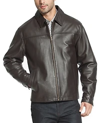 Bgsd Men's Men Greg Open Bottom Zip Front Leather Jacket
