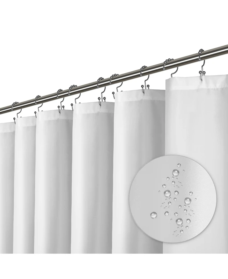 LiBa Cloth Fabric Shower Curtain, Heavy Duty Waterproof - 72" W x 72" H White