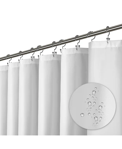 LiBa Cloth Fabric Shower Curtain, Heavy Duty Waterproof - 72" W x 72" H White