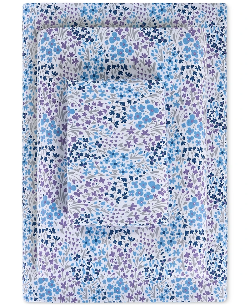 Sunham Microfiber Easy Care Printed -Pc. Sheet Set