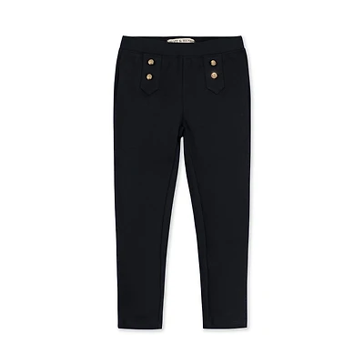 Hope & Henry Baby Girls Button Placket Ponte Pant