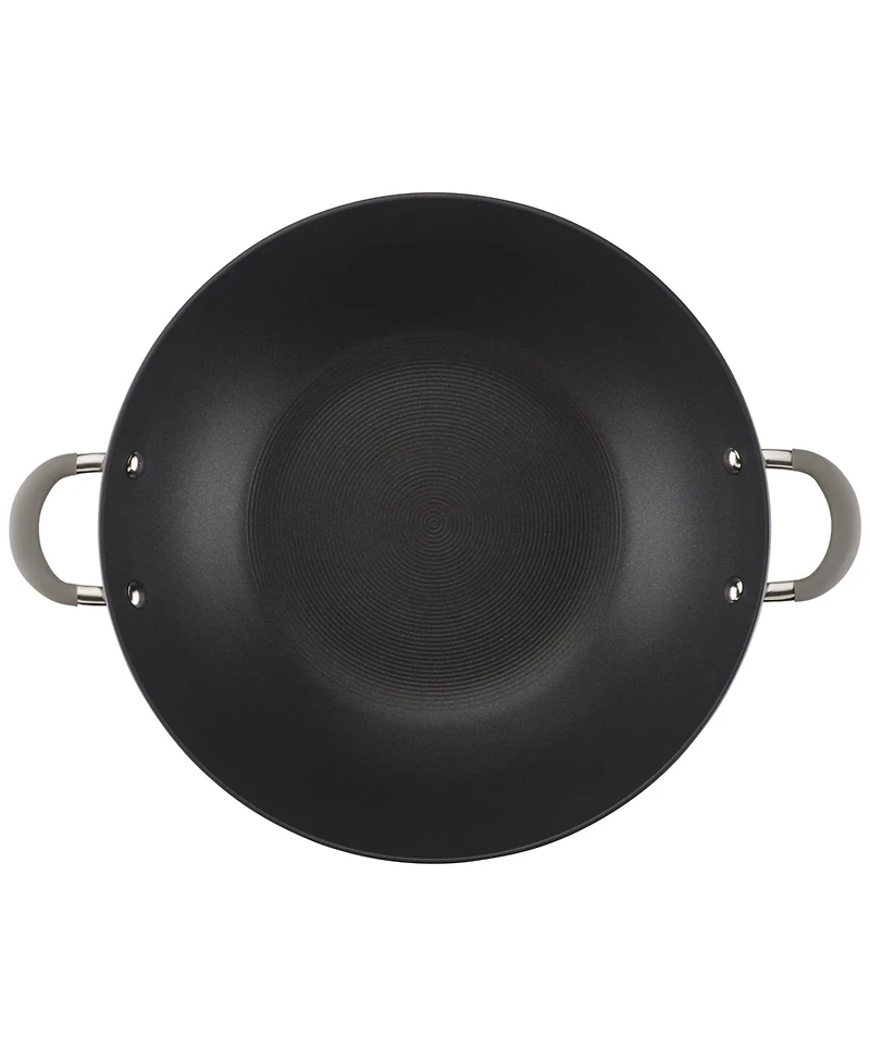 Circulon Elementum Hard-Anodized Aluminum Nonstick 14" Wok with Side Handles and Lid