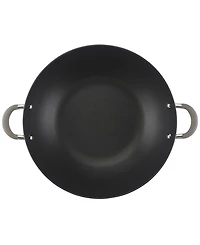 Circulon Elementum Hard-Anodized Aluminum Nonstick 14" Wok with Side Handles and Lid