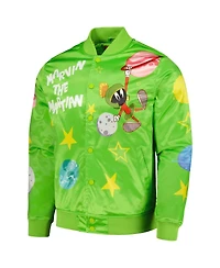 Men's Freeze Max Green Looney Tunes Marvin the Martian Graphic Satin Full-Snap Jacket