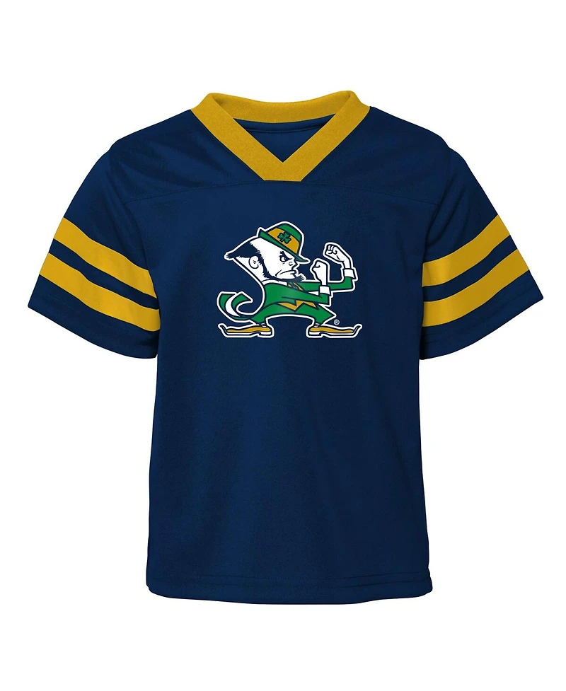Toddler Boys and Girls Navy Notre Dame Fighting Irish Two-Piece Red Zone Jersey and Pants Set