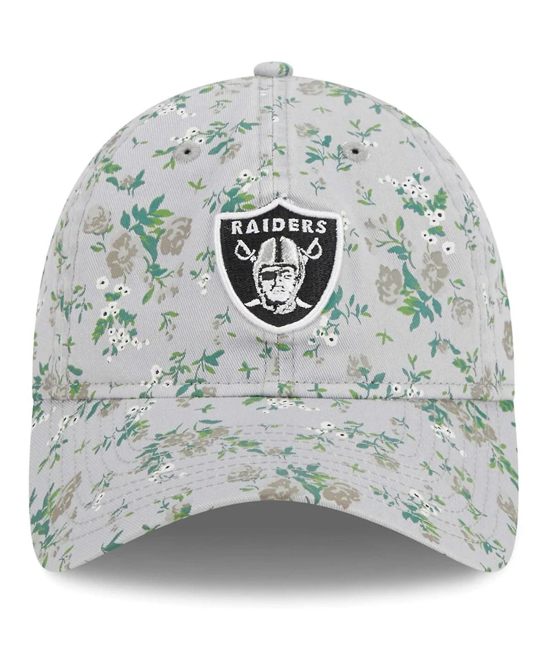 Women's New Era Gray Las Vegas Raiders Bouquet 9TWENTY Adjustable Hat