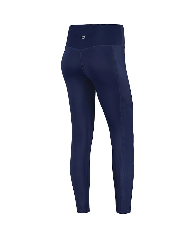 Women's Kadyluxe Navy Michigan Wolverines 7/8 Mixed Media Pocket iLeggings