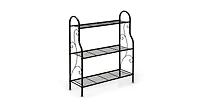 3-Tier Scrollwork Designed Metal Plant Stand-Black