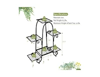 6-Tier Plant Stand with Adjustable Foot Pads-Black