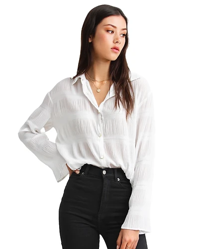 Belle & Bloom Women's Yoko Shirred Chiffon Blouse