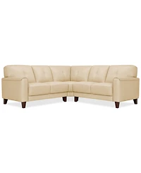 Closeout! Ashlinn 94" 3-Pc. Pastel Leather Sectional, Created for Macy's