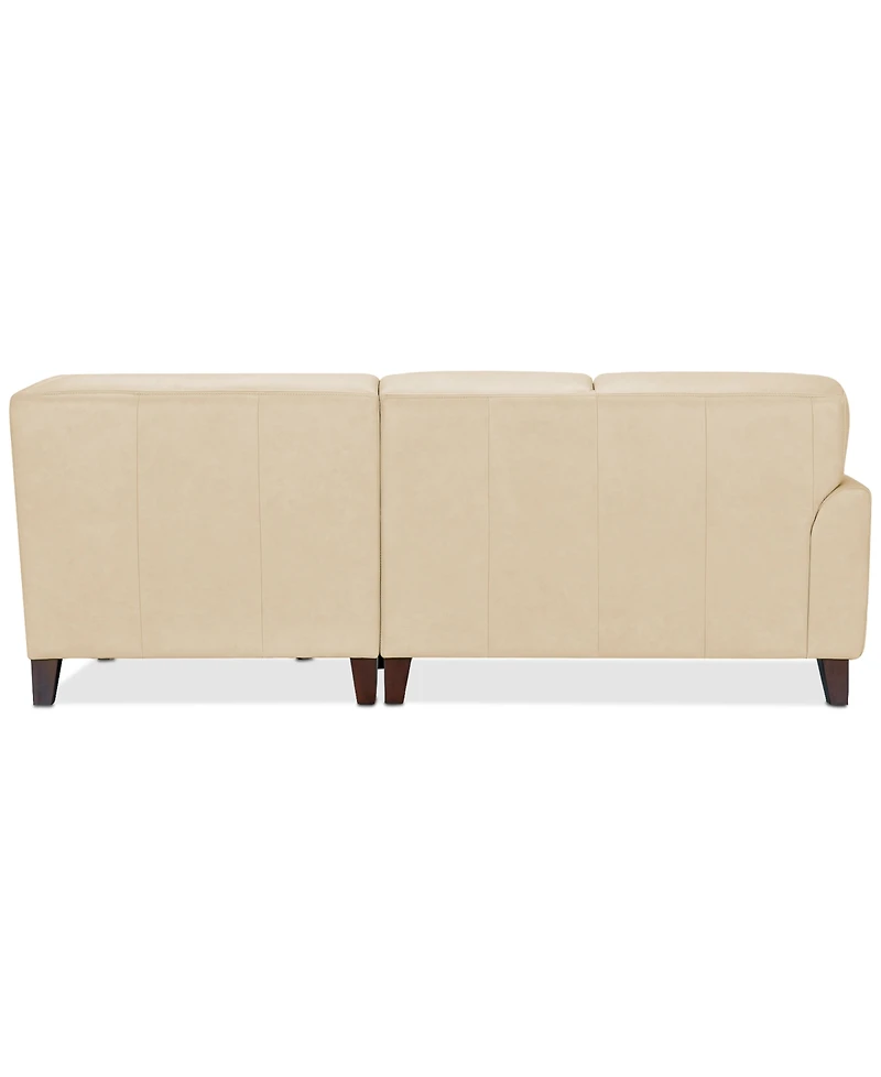 Closeout! Ashlinn 94" 3-Pc. Pastel Leather Sectional, Created for Macy's