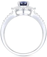 Lab-Grown Blue Sapphire (3/4 ct. t.w.) & Lab-Grown White Sapphire (1/20 ct. t.w.) in Sterling Silver