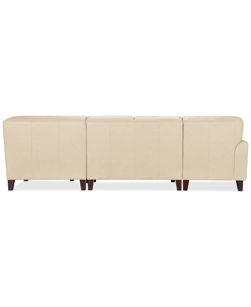 Closeout! Ashlinn 120" 4-Pc. Pastel Leather Sectional, Created for Macy's