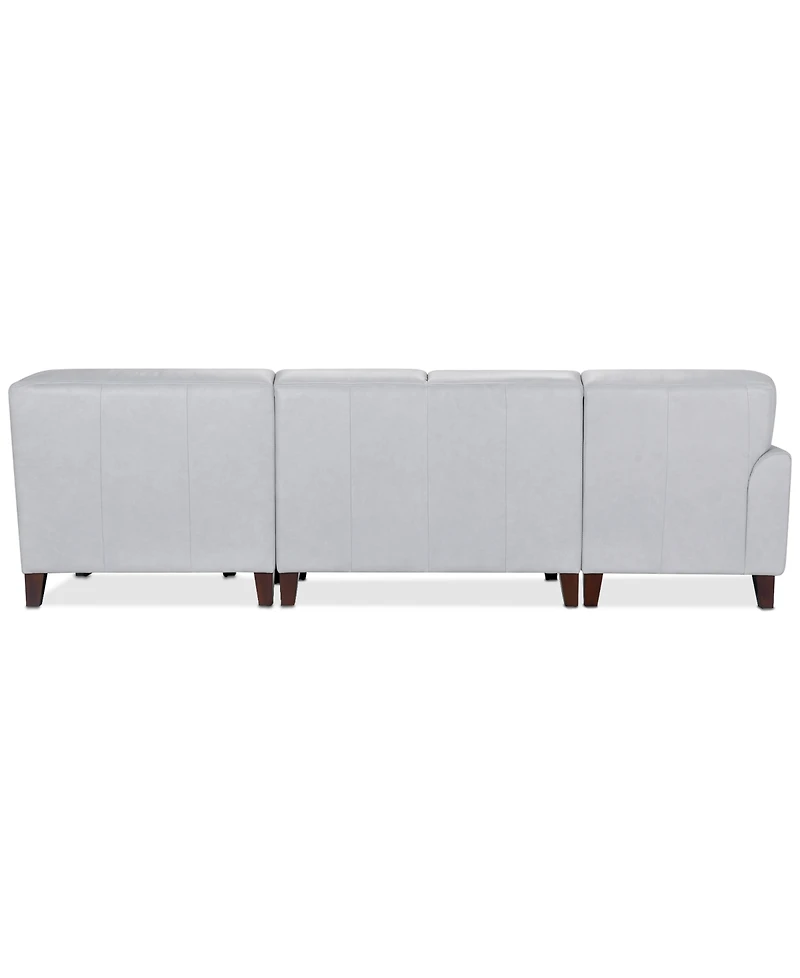 Closeout! Ashlinn 120" 4-Pc. Pastel Leather Sectional, Created for Macy's