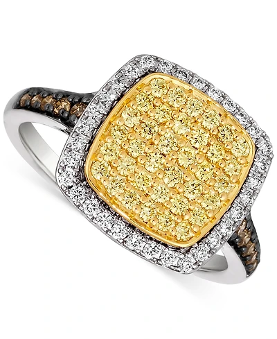 Le Vian Chocolatier Sunny Yellow Diamond, Vanilla Diamond, & Chocolate Diamond Ring (5/8 ct. t.w.) in 14k Two-Tone Gold