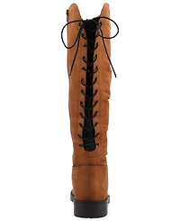Journee Collection Women's Mirinda Wide Calf Rouched Stretch Knee High Boots