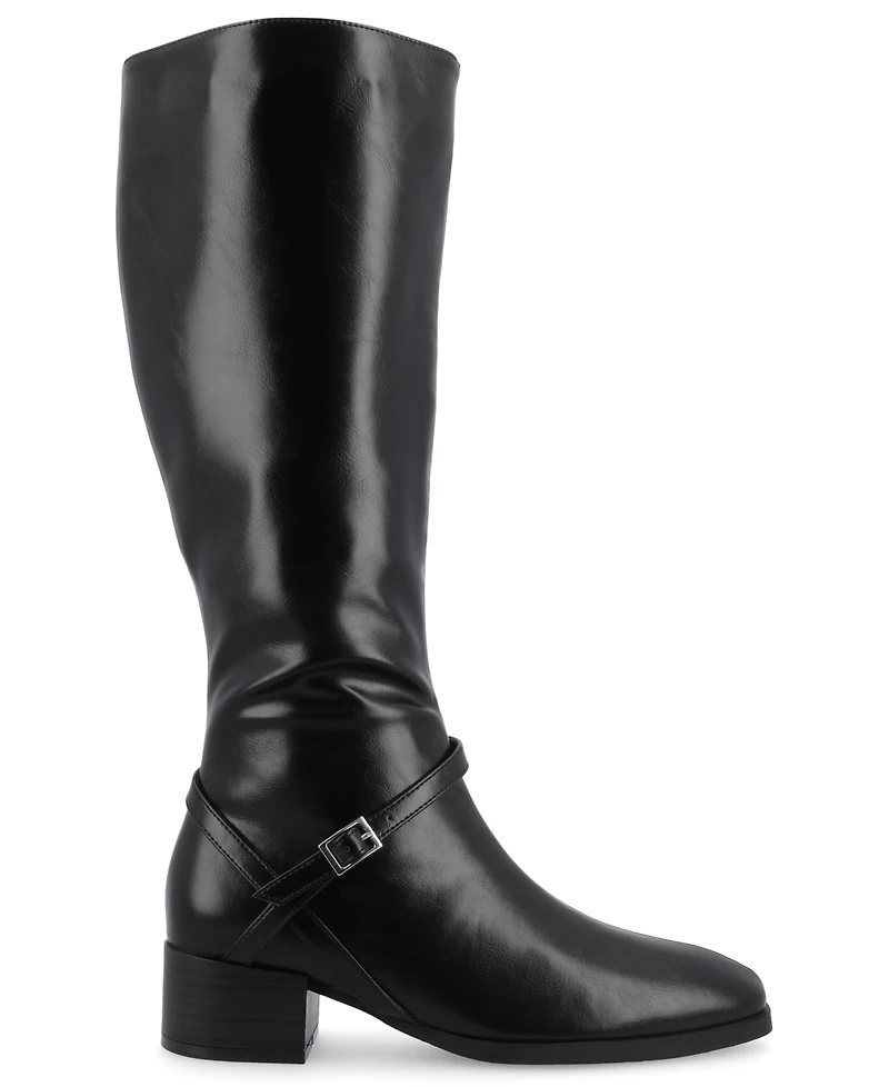 Journee Collection Women's Rhianah Block Heel Knee High Riding Boots