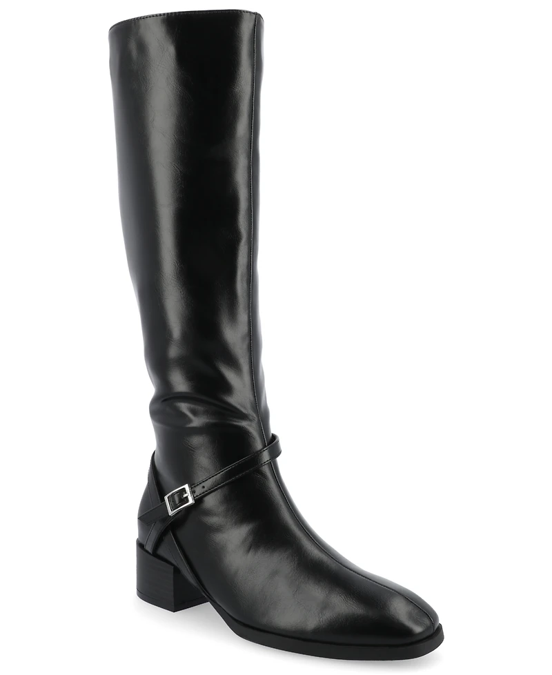 Journee Collection Women's Rhianah Block Heel Knee High Riding Boots