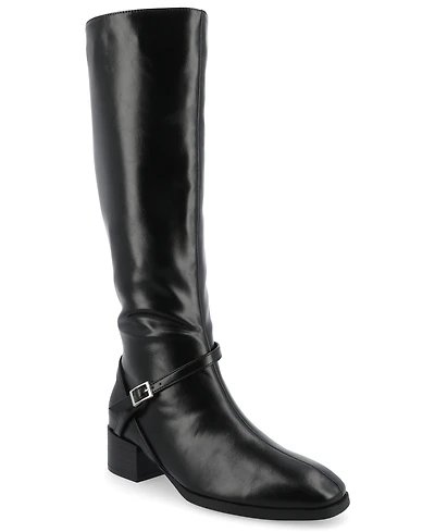 Journee Collection Women's Rhianah Block Heel Knee High Riding Boots
