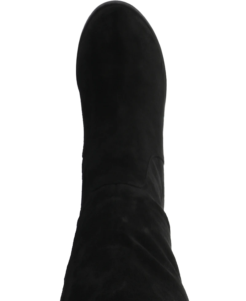 Journee Collection Women's Romilly Round Toe Block Heel Knee High Boots