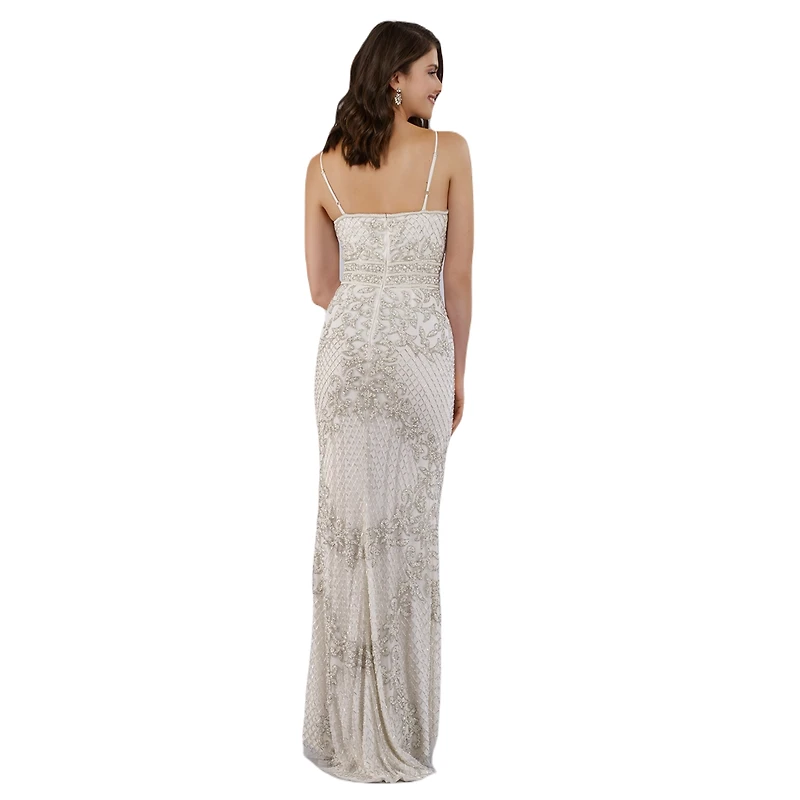 Lara Women's Spaghetti Strap Beaded Gown