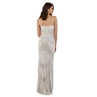 Lara Women's Spaghetti Strap Beaded Gown