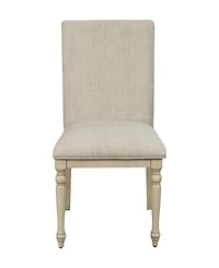 Martha Stewart Fiona 19.5" Wide 2 Piece Fabric Upholstered with Turned Wood Legs Dining Chair