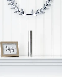 Nearly Natural 12" Cylinder Chrome Vase