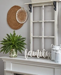 Nearly Natural 15" Boston Fern Artificial Plant with Tuscan Ceramic Scroll Planter