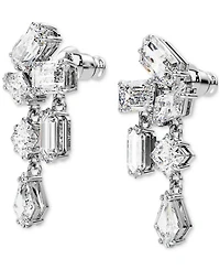 Swarovski Silver-Tone Mesmera Crystal Cluster Drop Earrings