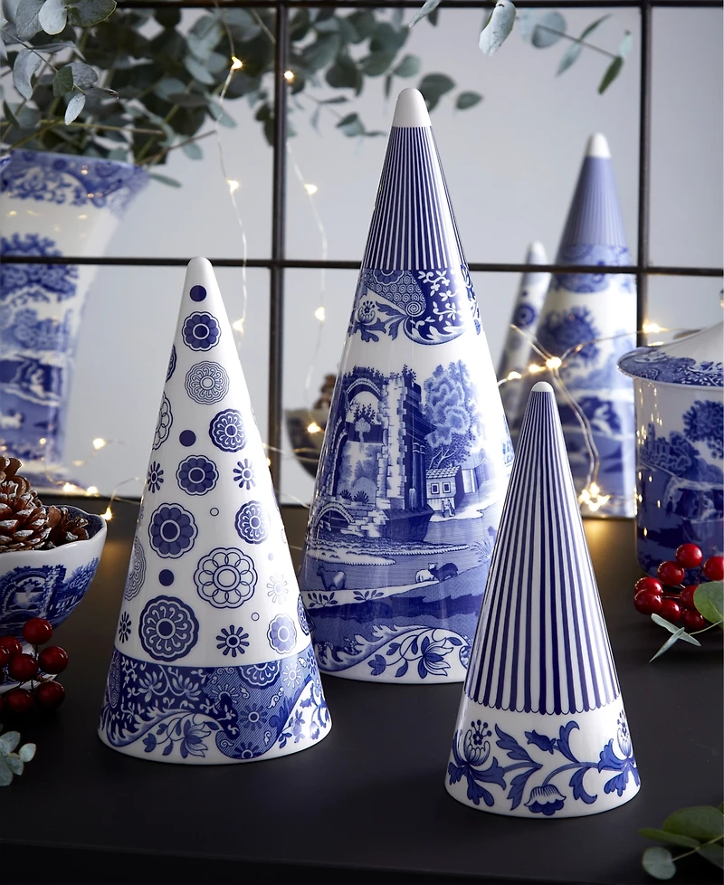Spode Blue Italian Coned Shaped Topiary