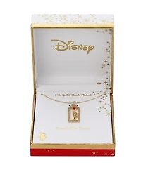 Disney Red and Clear Crystal 14K Gold Plated Winnie The Pooh Necklace