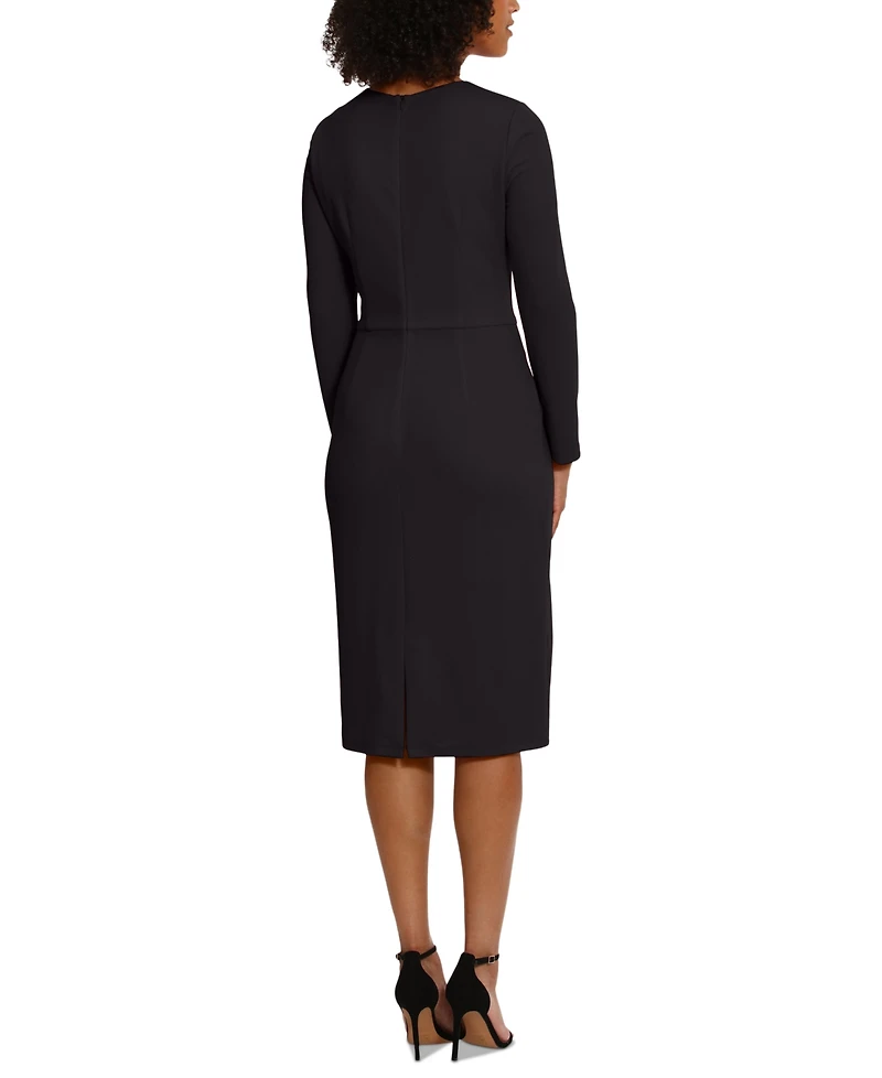 Maggy London Women's Scuba-Crepe Gathered Midi Dress
