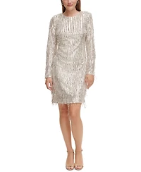 Eliza J Women's Long-Sleeve Sequin Cocktail Dress