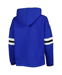 Women's Pressbox Royal Distressed Kentucky Wildcats Super Pennant Pullover Hoodie