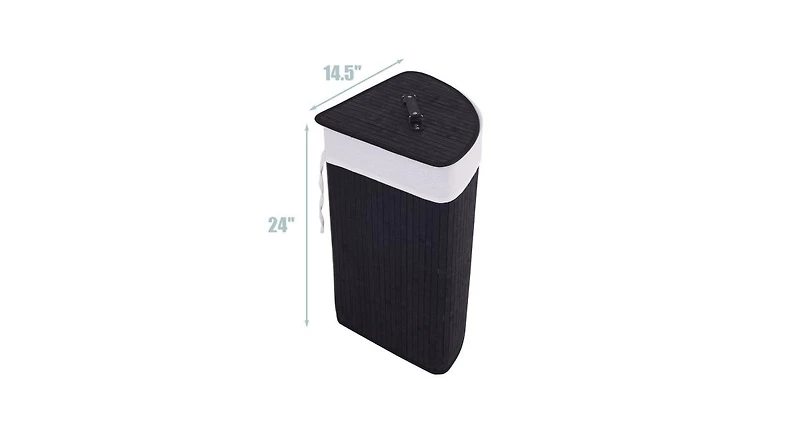 Wicker Laundry Hamper Basket with Lid and Removable Liner Bag