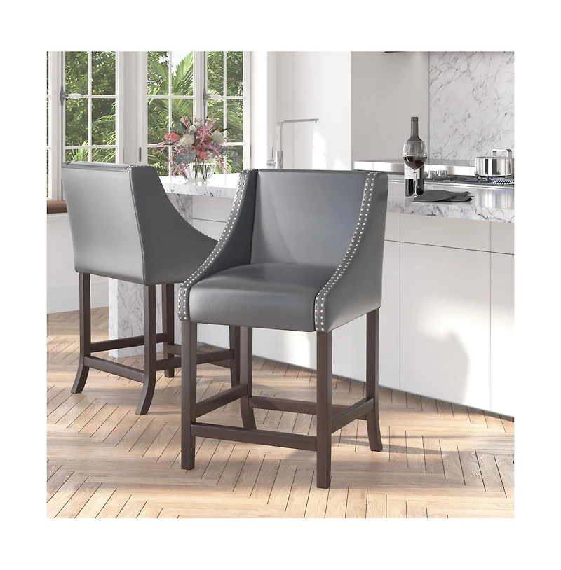 Taylorsville 24 Inch Counter Height Stool With Nailhead Trim